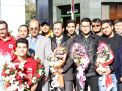 گزارش تصویری استقبال هیات رئیسه دانشگاه  از تیم رباتیک دانشگاه صنعتی شاهرود